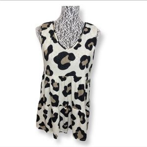 Leopard tiered, V-Neck Tank Top